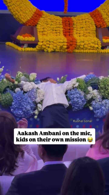 Aakash Ambani Giving a Speech While Kids Go Full Wild is the Mood We Need! 🎤🧒